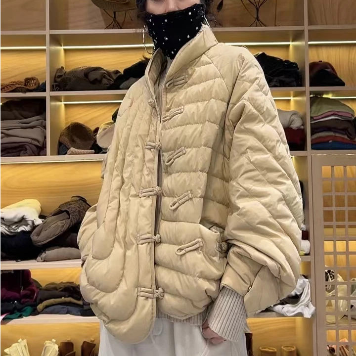 8830冬季新款轻薄设计感新国风时尚个性蝙蝠袖羽绒服