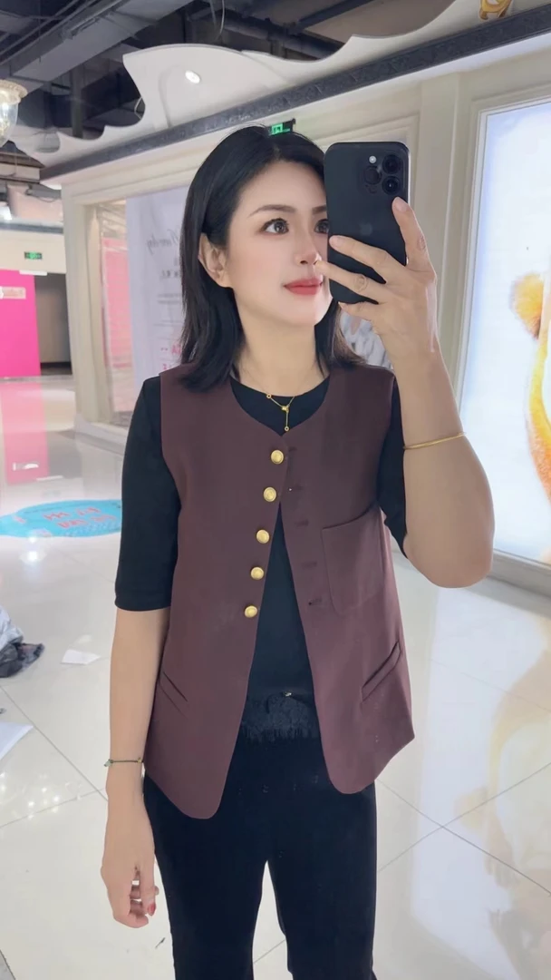 汐恋修身时尚百搭秋季气质显瘦马甲658