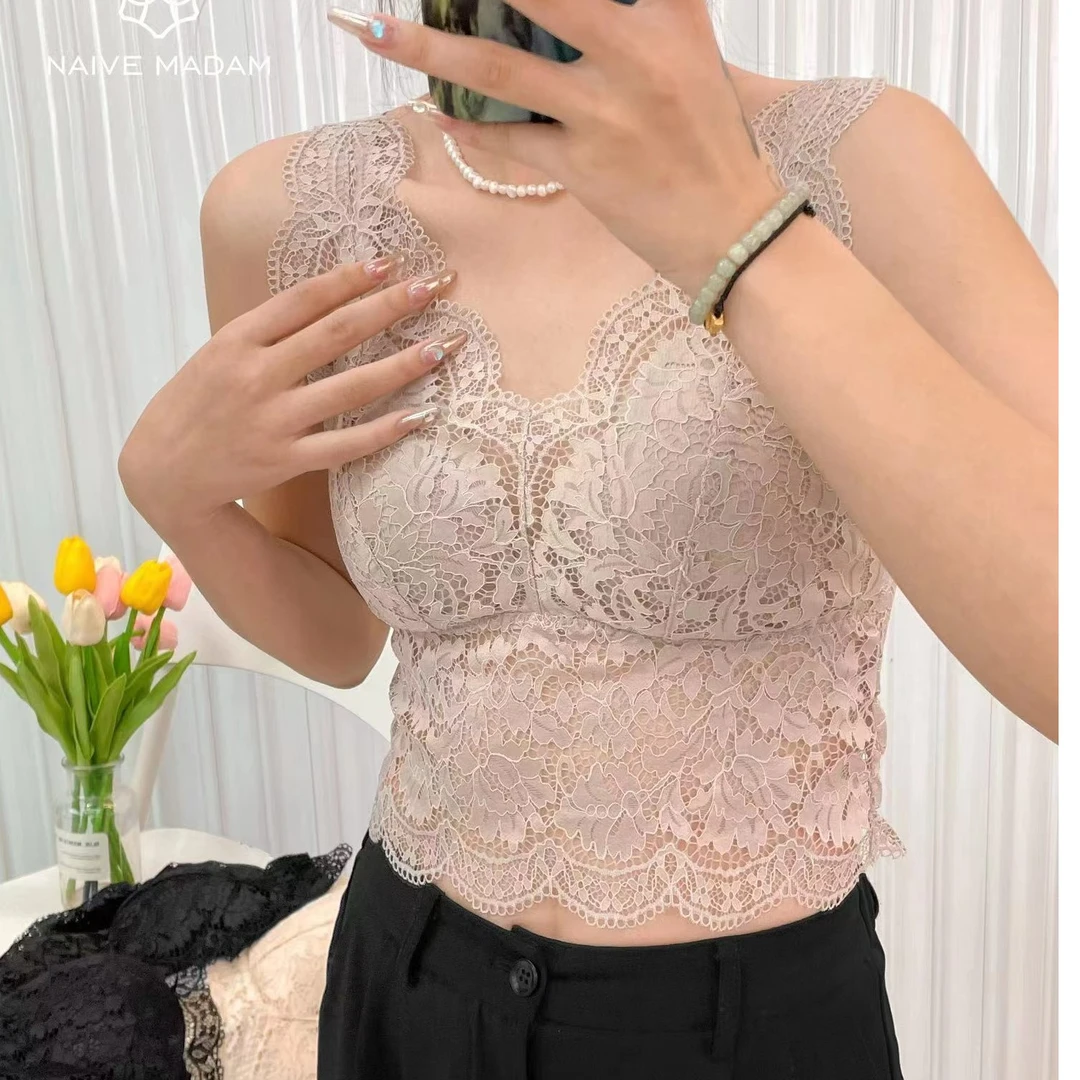 汐恋新款蕾丝无钢圈背心