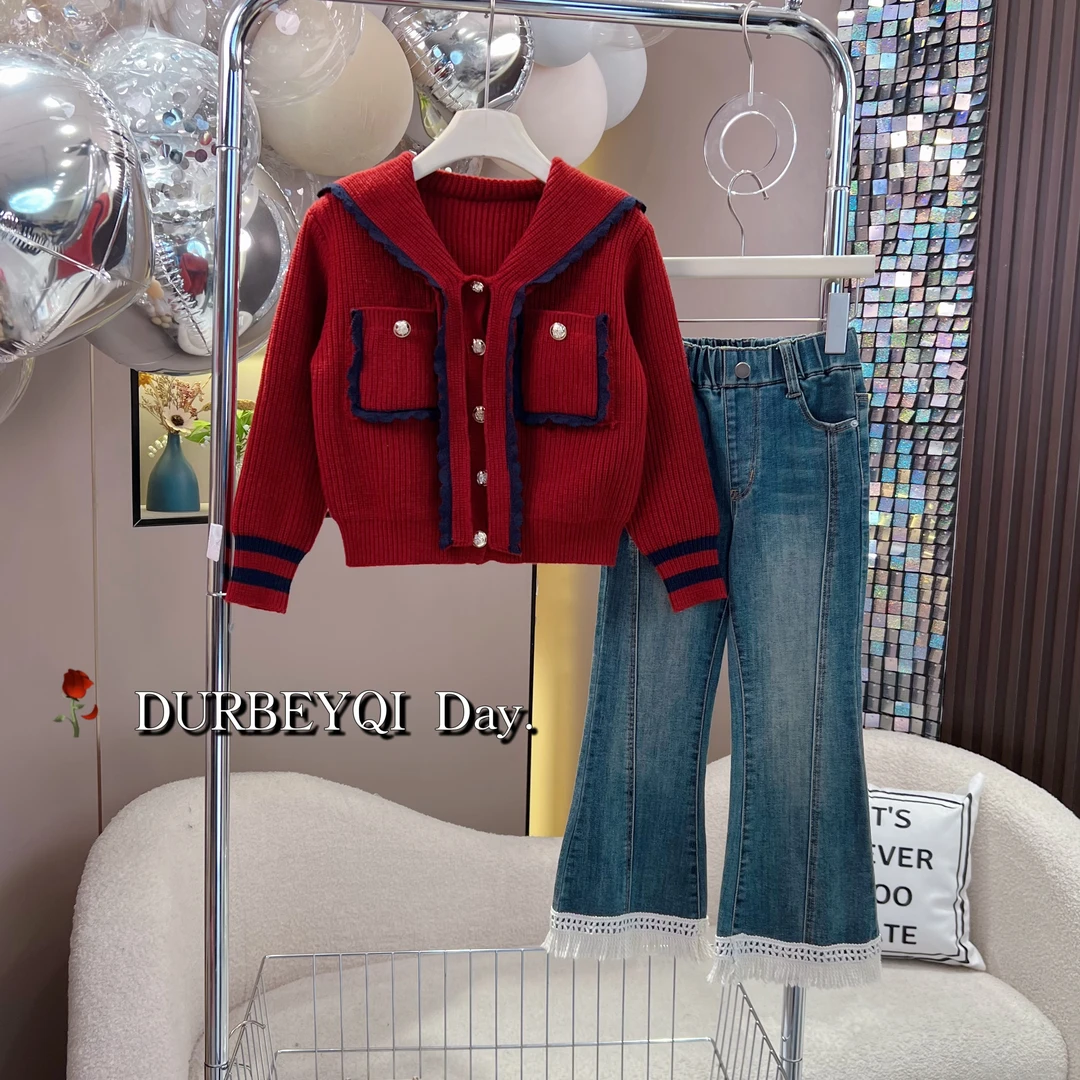 DURBEYQI/朵贝奇女童2026春款韩版精致时尚毛衣洋气气质毛衣4849