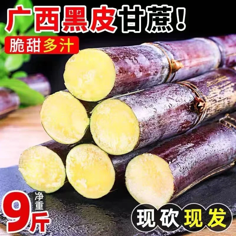 黑皮甘蔗新鲜3-9斤水果应当季特产整箱口感脆甜果蔗清甜杆包邮