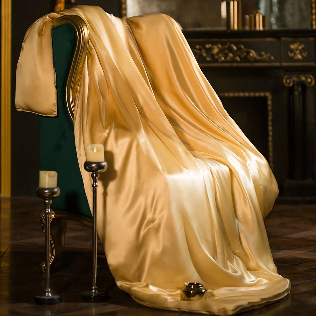 【嘿家】黄金双宫茧夏被真丝28姆米100%桑蚕丝提花裸睡质感轻奢简约