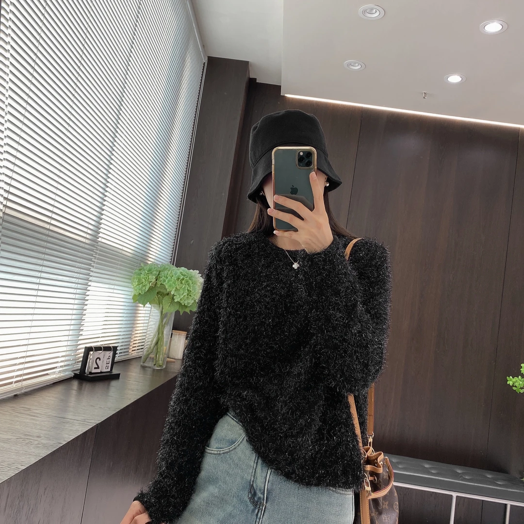 IMFLY金小金自制 针织衫DYW6232短款毛衣女秋冬季减龄百上衣