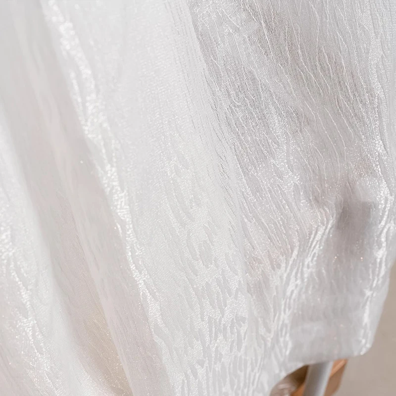 银河纱窗帘白纱透光不透人纱帘客厅轻奢风高端法式梦幻帘zs8