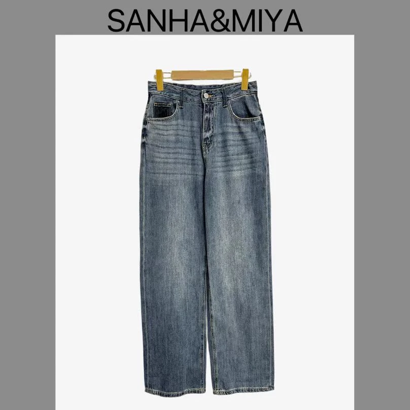 三哈宫-《吉拉神裤》MM6软牛仔直筒裤潮流设计师款高腰水洗春夏