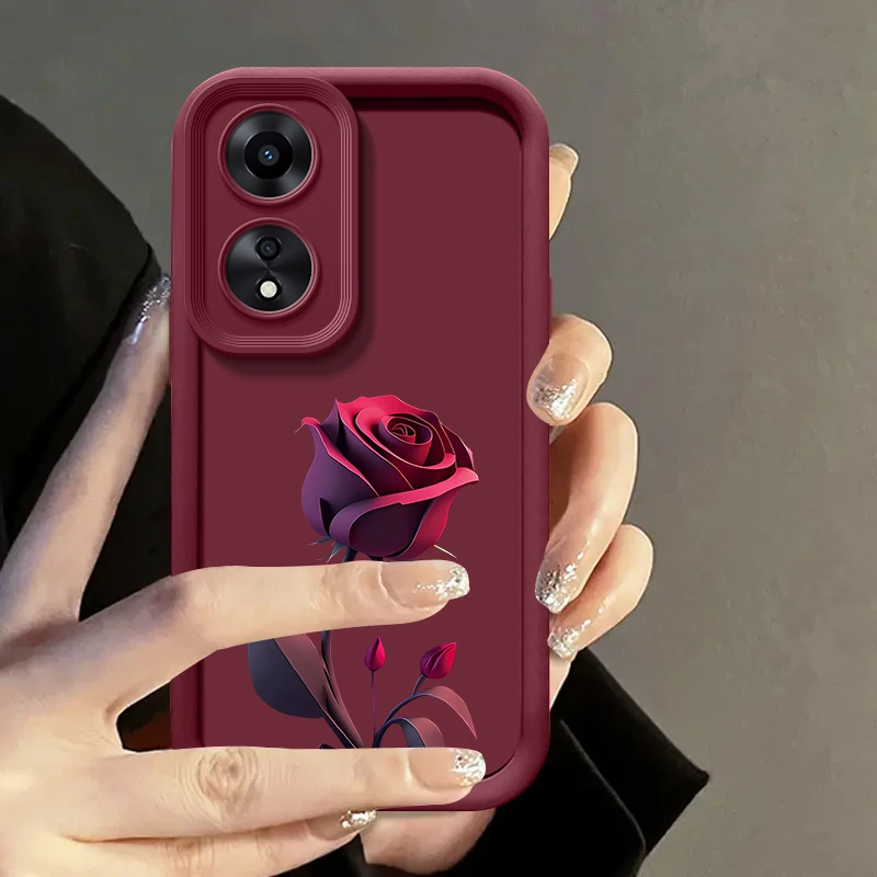 适用于OPPOA58/A58X手机壳暗红玫瑰硅胶防摔彩绘天眼阶梯全包软壳