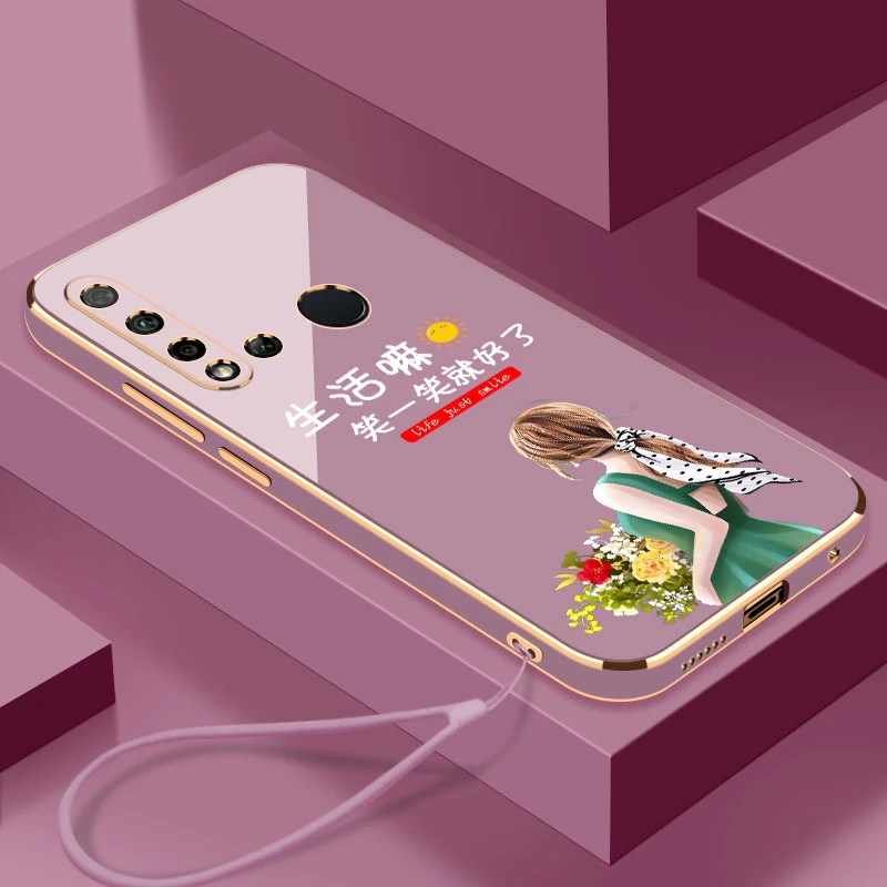 电镀笑一笑适用于华为NOVA5i手机壳硅胶软壳【镜头保护+送挂绳】