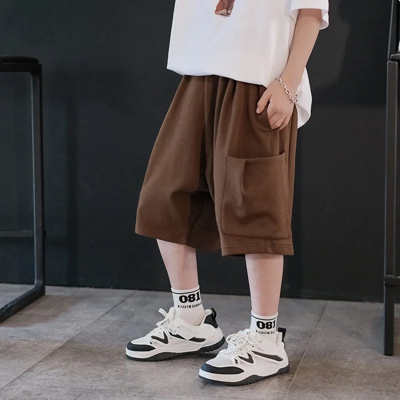 K4771中大童五分裤小孩潮酷休闲裤儿童裤子薄