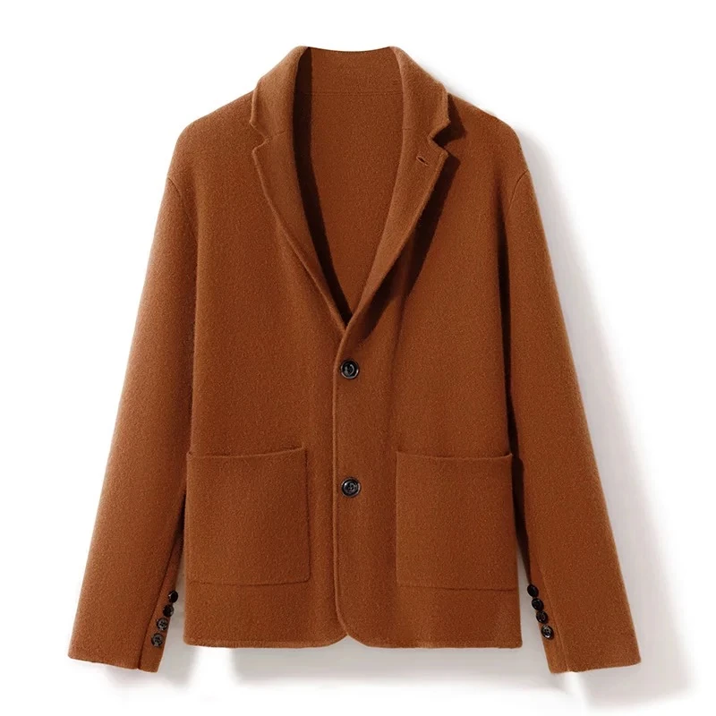 【尚羊纯】秋冬新款男女加厚大衣100纯山羊绒绅士商务衫XBF-C51