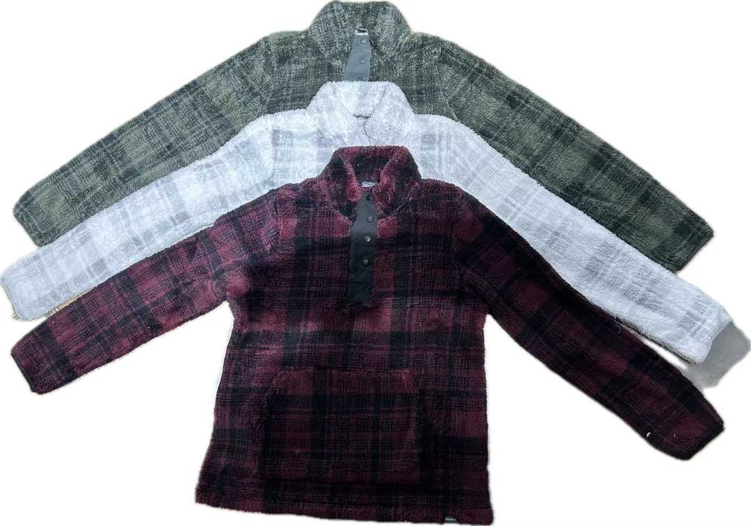 EB格子半拉链卫衣no退no换