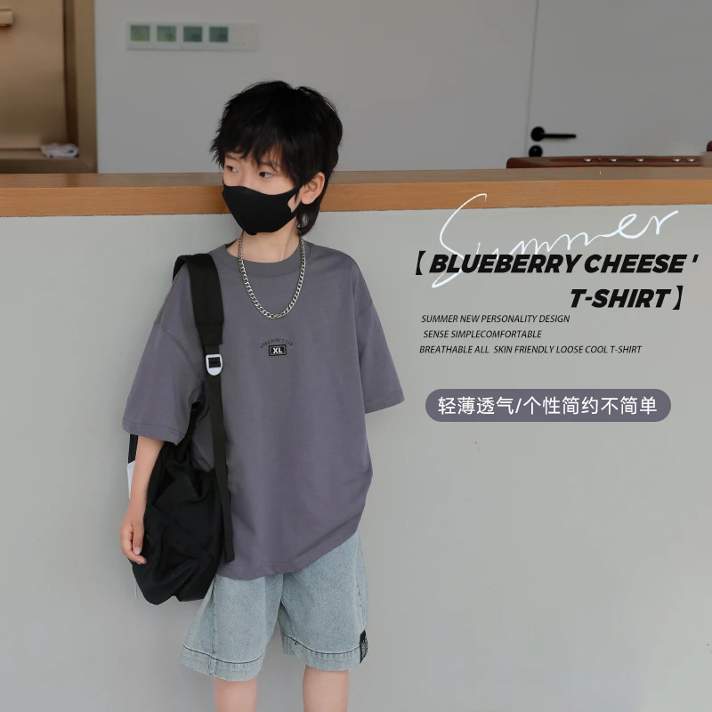 2024夏季范米粒童装男童短袖t恤新款中大童半袖休闲上衣儿童