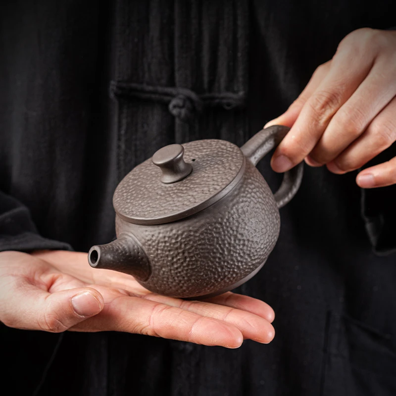 紫砂茶壶汉瓦凤鸣壶大号功夫茶具家用泡茶壶200ML泡茶神器品茗壶