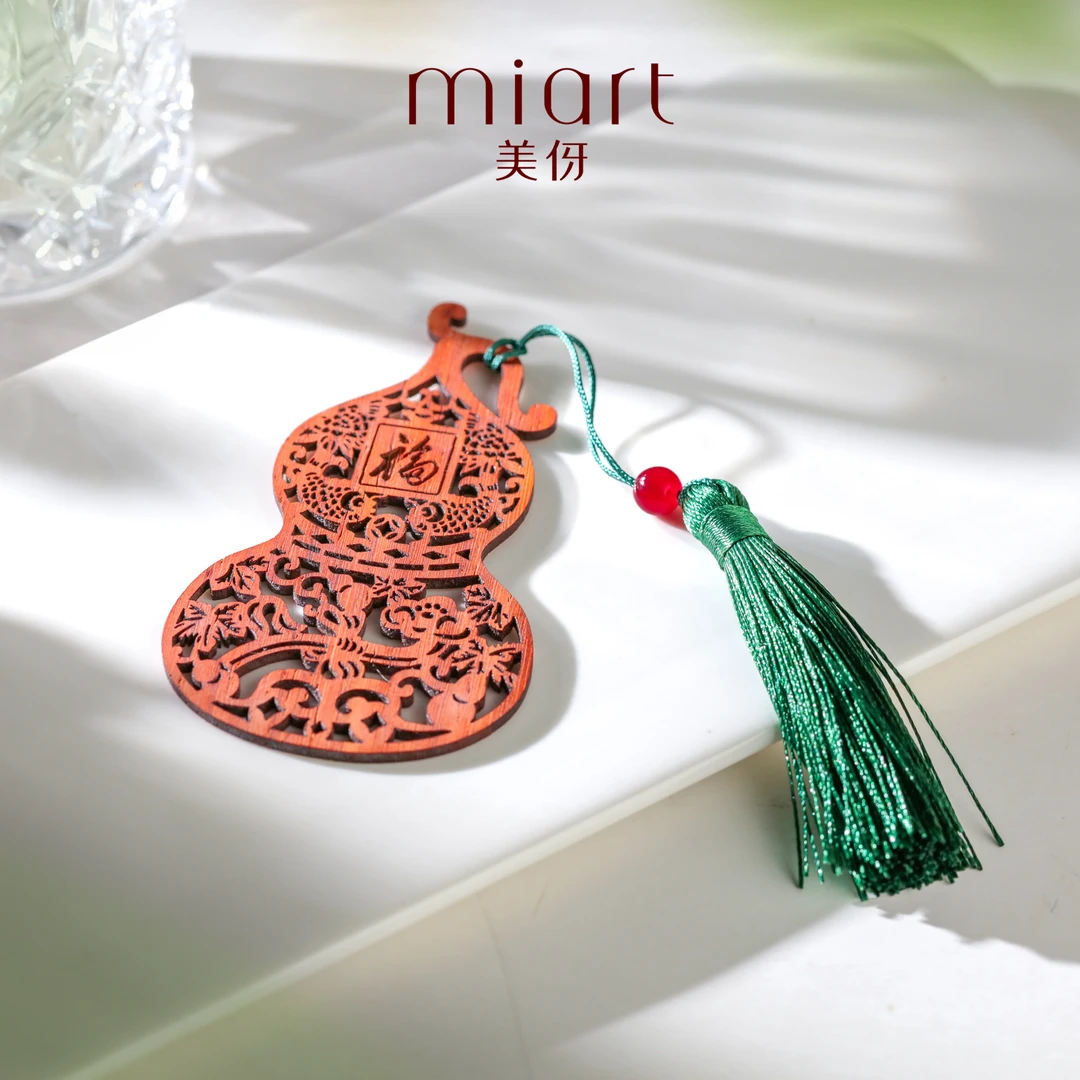 美伢·【蝶舞】缅甸花梨葫芦 精工雕刻 书签MH23SQ0001W