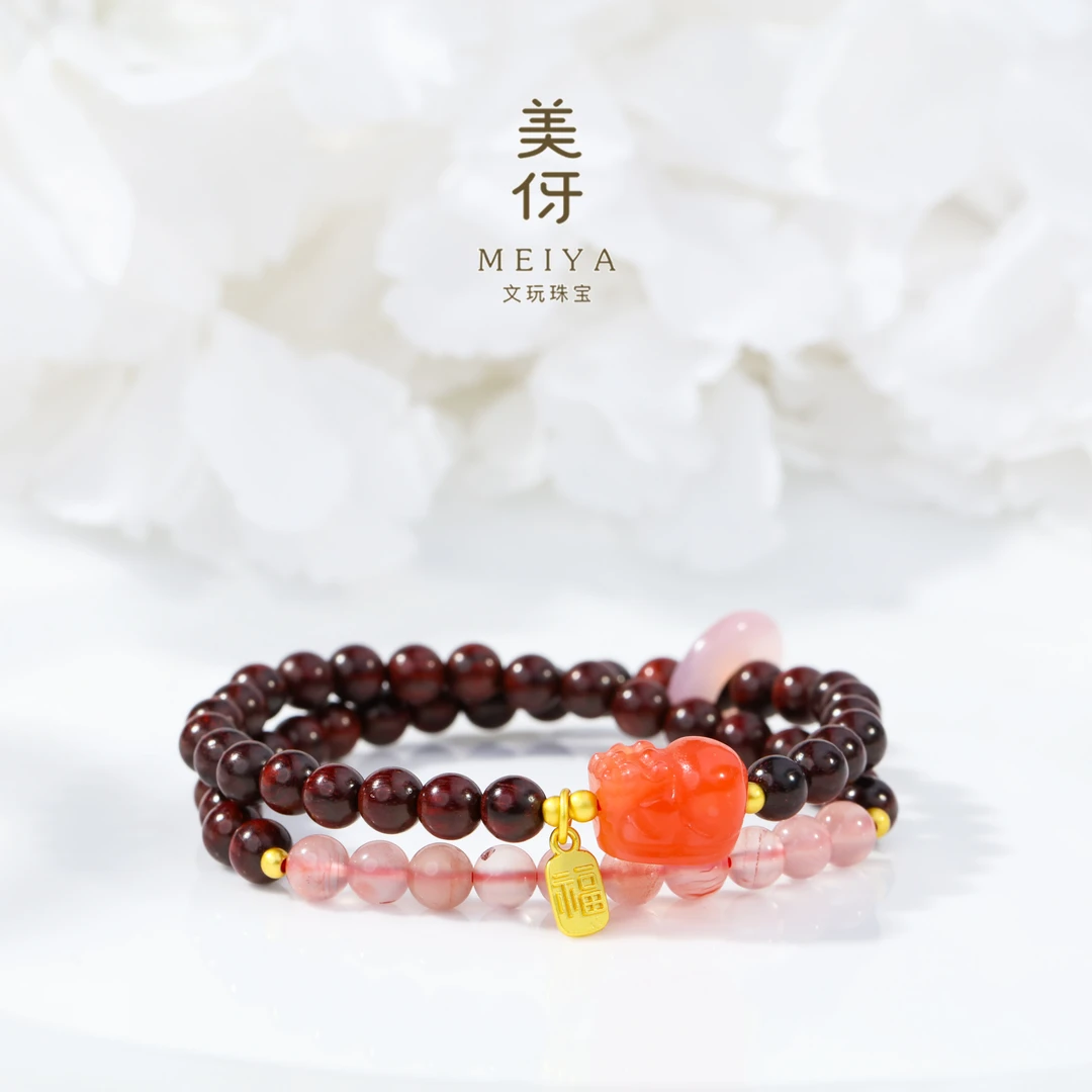 美伢【须尽欢】DIY双圈跑环貔貅色彩多样性发XY23SL20009J
