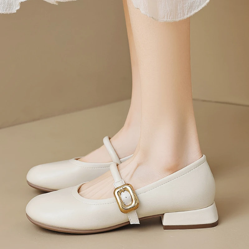 大码玛丽珍鞋女2024秋法式低跟软底单鞋女41一43女鞋浅口豆豆鞋女