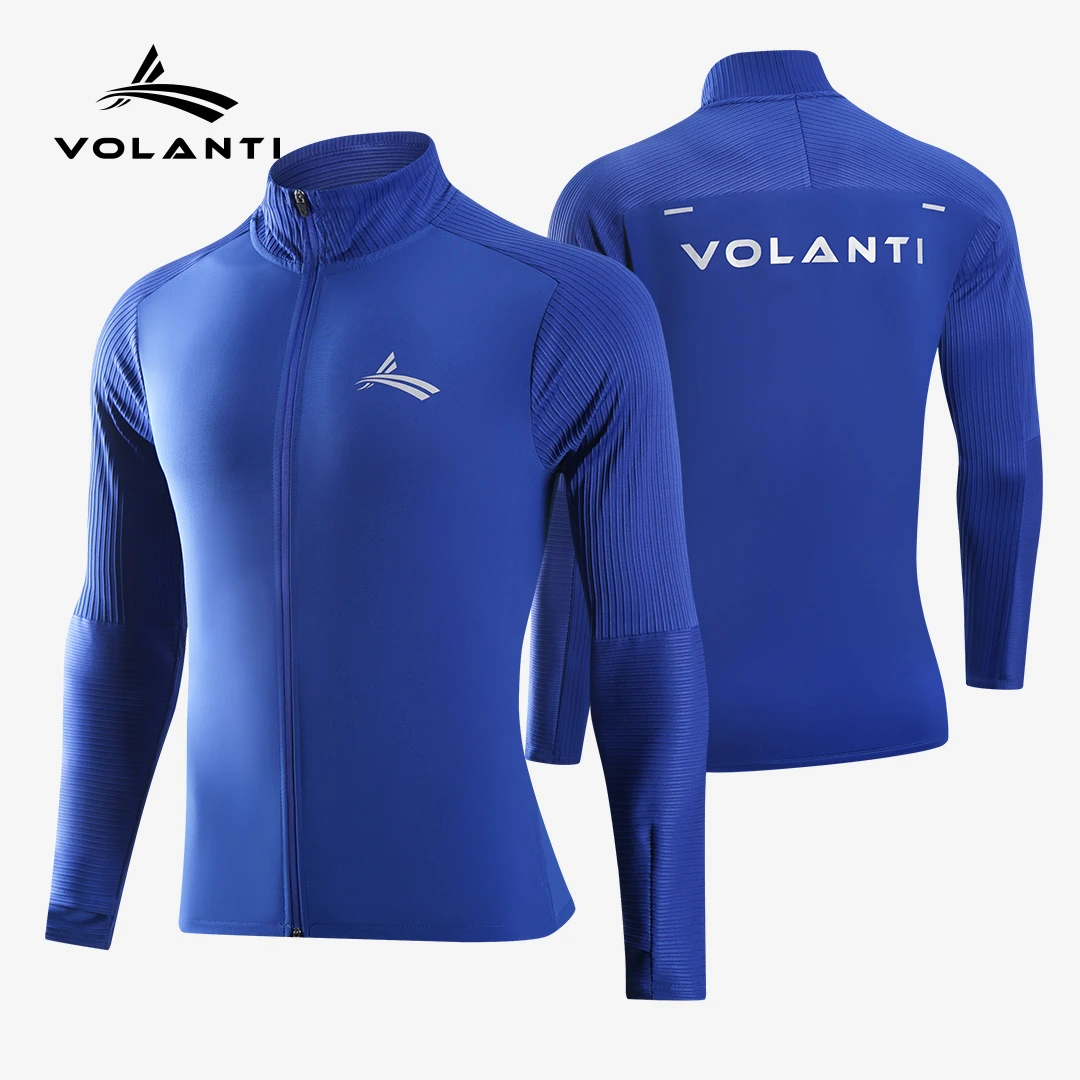 沃兰迪秋冬运动跑步马拉松训练速干立领拉链风衣长袖上衣t恤男女