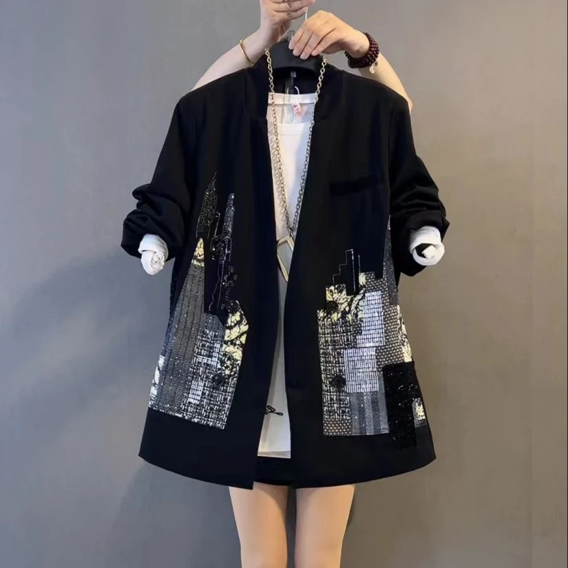 大码拼接外套+打底两件套（可单拍）