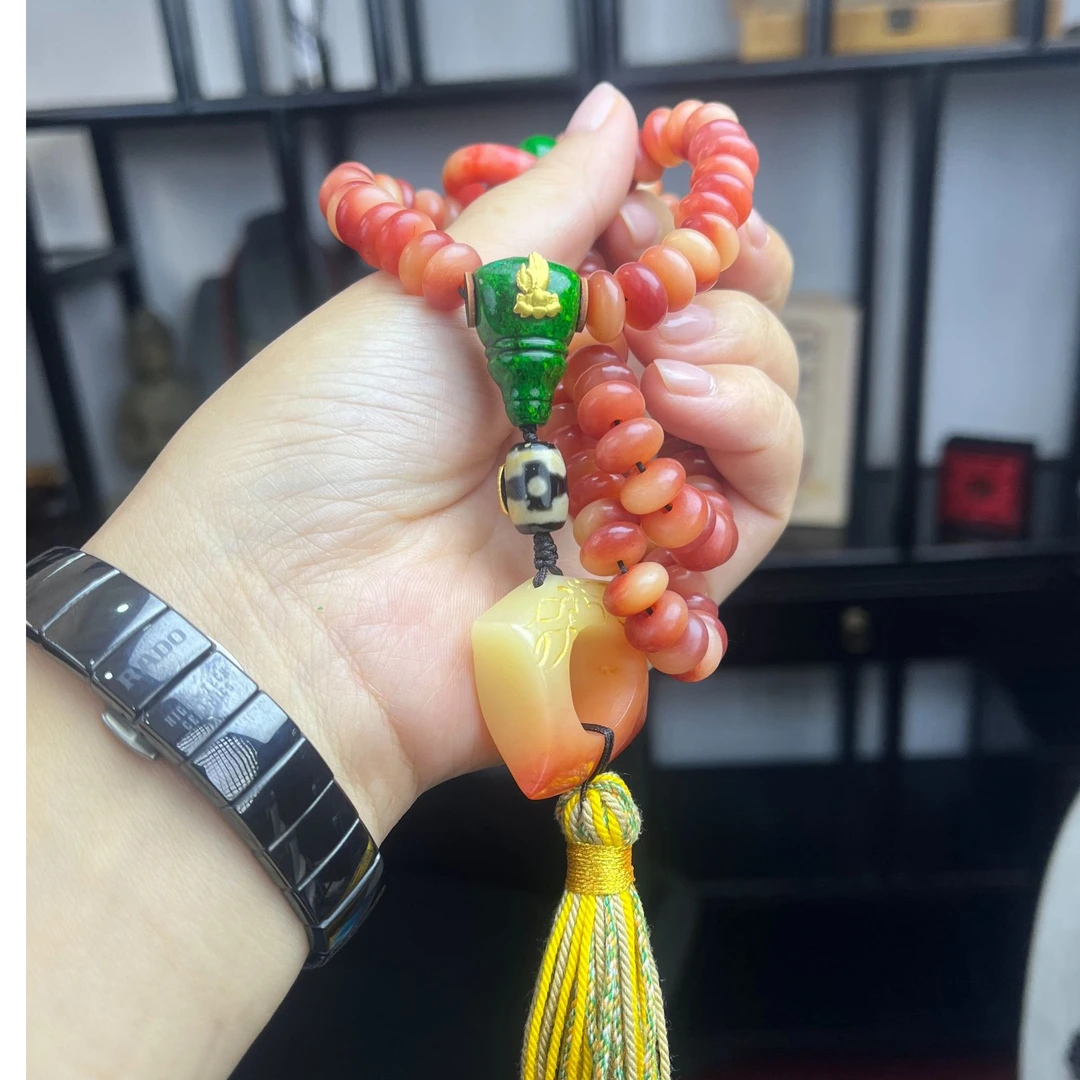 非金属珐琅项链 呼呼拼色算盘珠项链