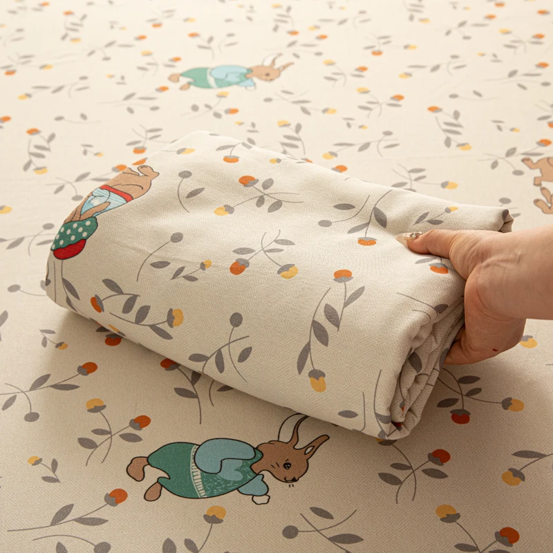 四季通用宿舍全棉磨毛印花床笠防滑透气可机洗床垫床垫保护套床罩