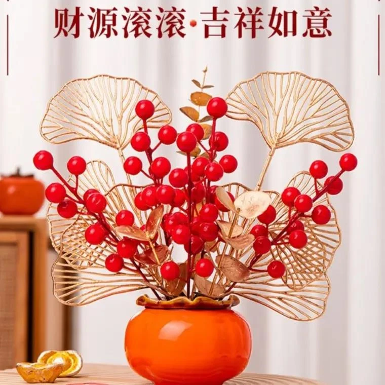 新疆包邮柿柿如意柿子摆件暖居装饰摆件轻奢电视柜