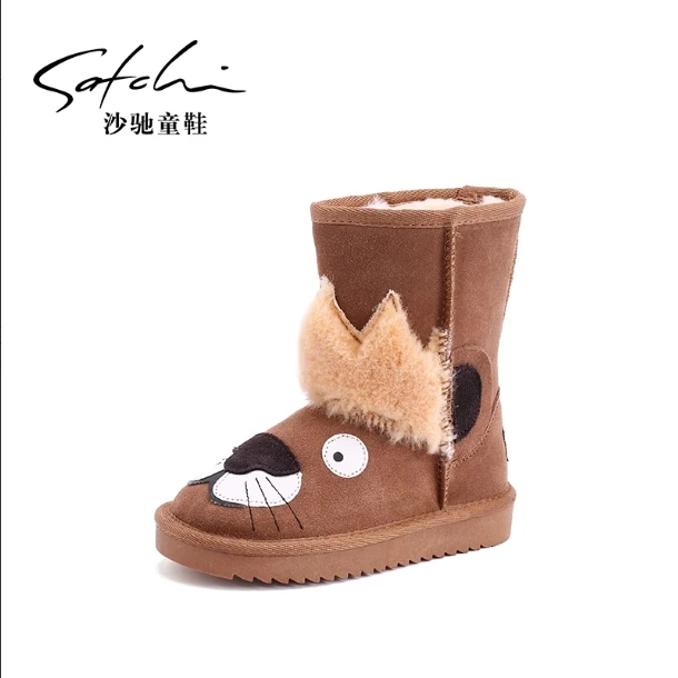 沙驰儿童加厚大棉雪地靴冬季新款棉靴大棉靴子19043