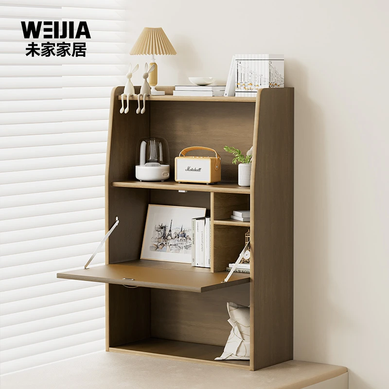 未家飘窗柜书桌一体下拉折叠通用储物柜收纳置物神器主卧梳妆台