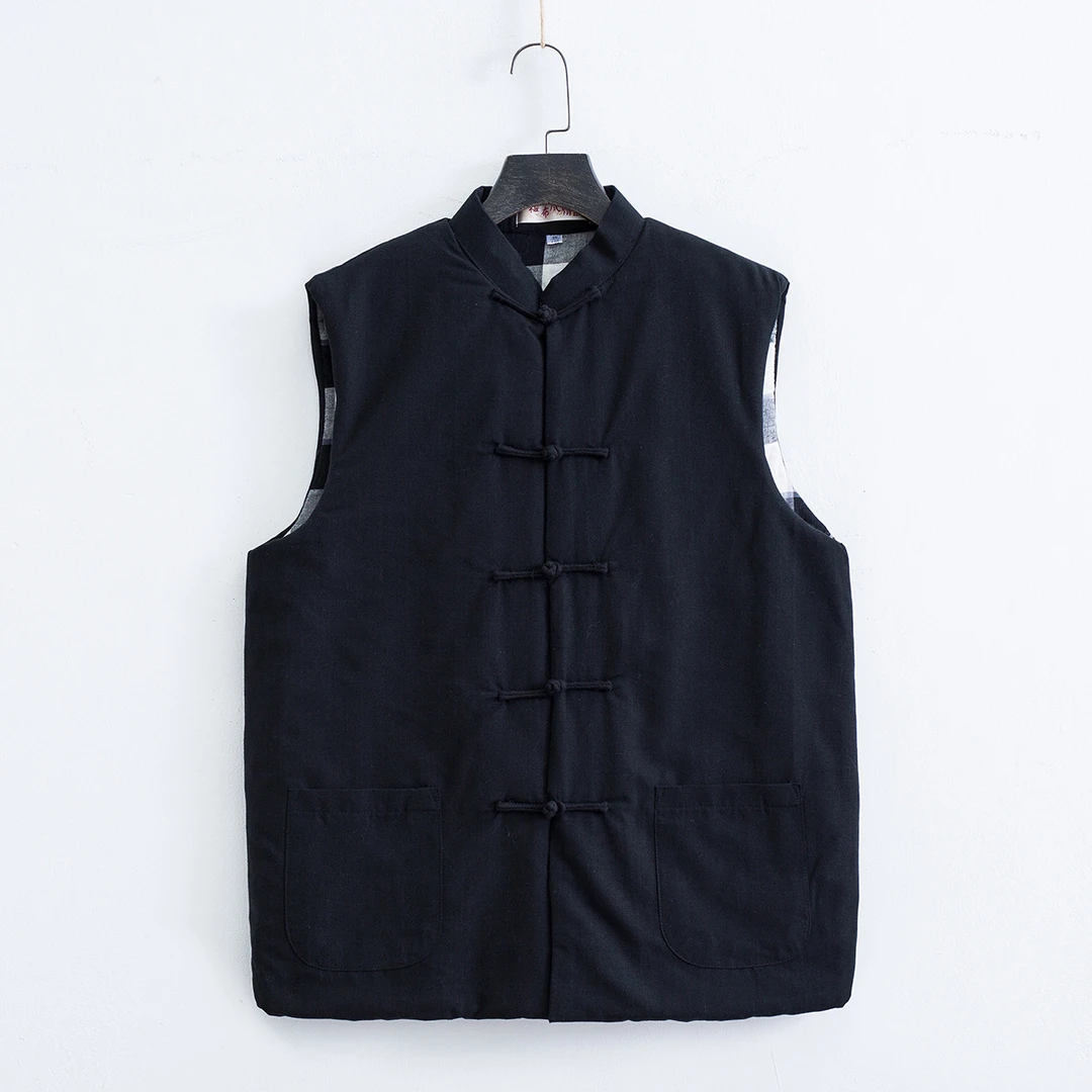 秋冬加厚老粗布唐装男棉坎肩中式马甲中国风复古马褂2024爆款新款