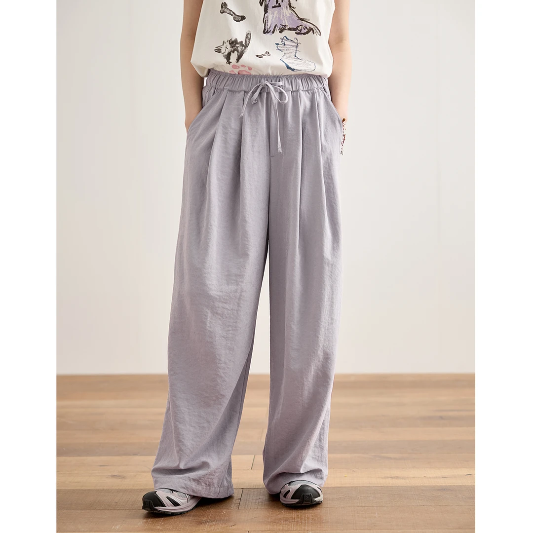 章鱼家【奶芙裤】拖地凉凉裤子夏季白色简约山本休闲裤女octopusme