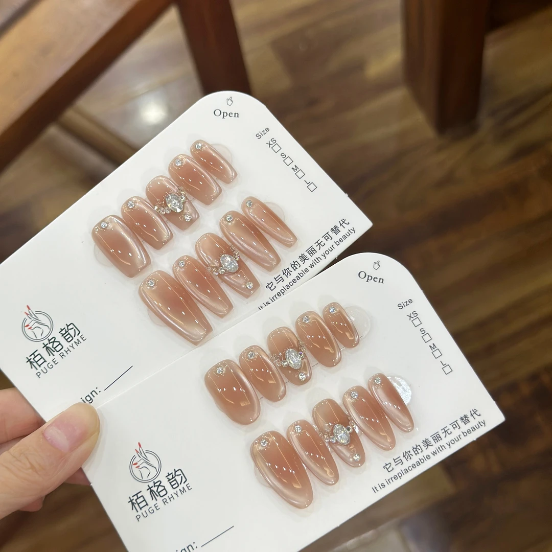 时光旅人 锆石 手工定制穿戴甲美甲成品美甲贴片10片