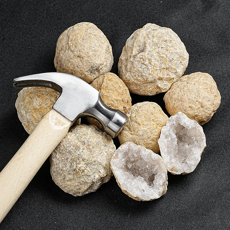 白水晶白摩洛哥玛瑙洞原石教科标本墨西哥白晶洞摆件办公摆件石