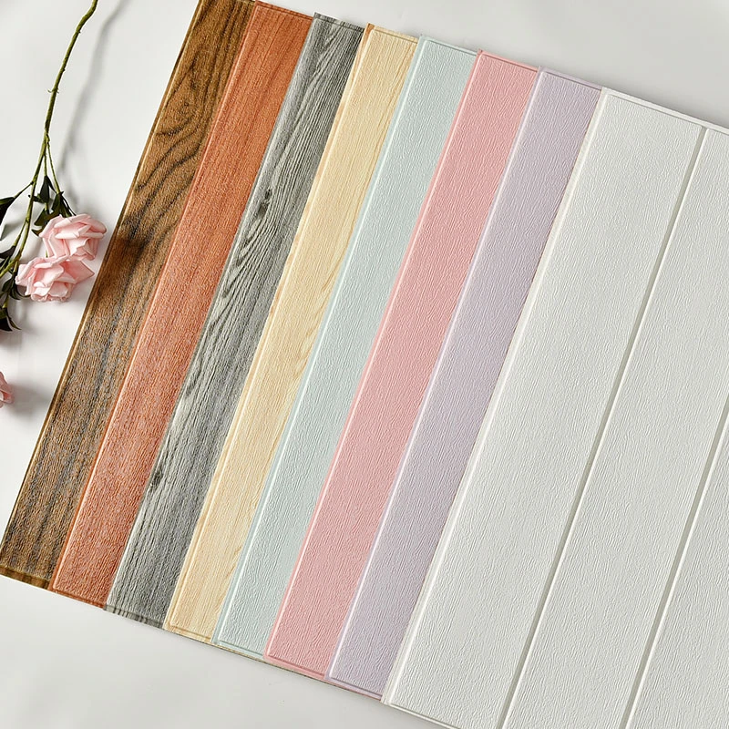 墙纸自粘3d立体木纹墙贴客厅天花板家用防护墙裙防水防潮装饰壁纸