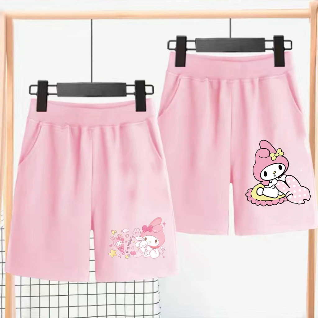 库洛米2024夏季新款女童短裤儿童外穿运动休闲五分裤薄款夏装短裤