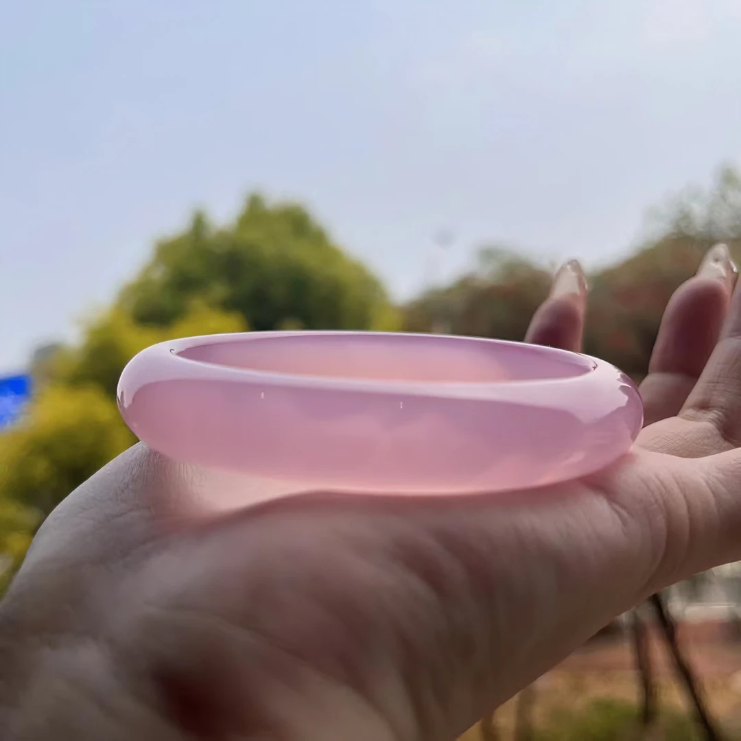 天然玛瑙粉紫色手镯正圈颜色紫气东来紫罗兰芋泥波波多样性发货