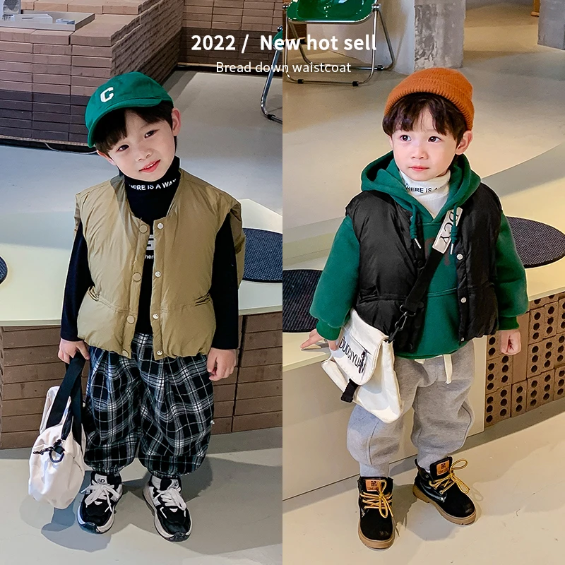 新品浮力～甜妈家～韩版儿童面包羽绒马甲
