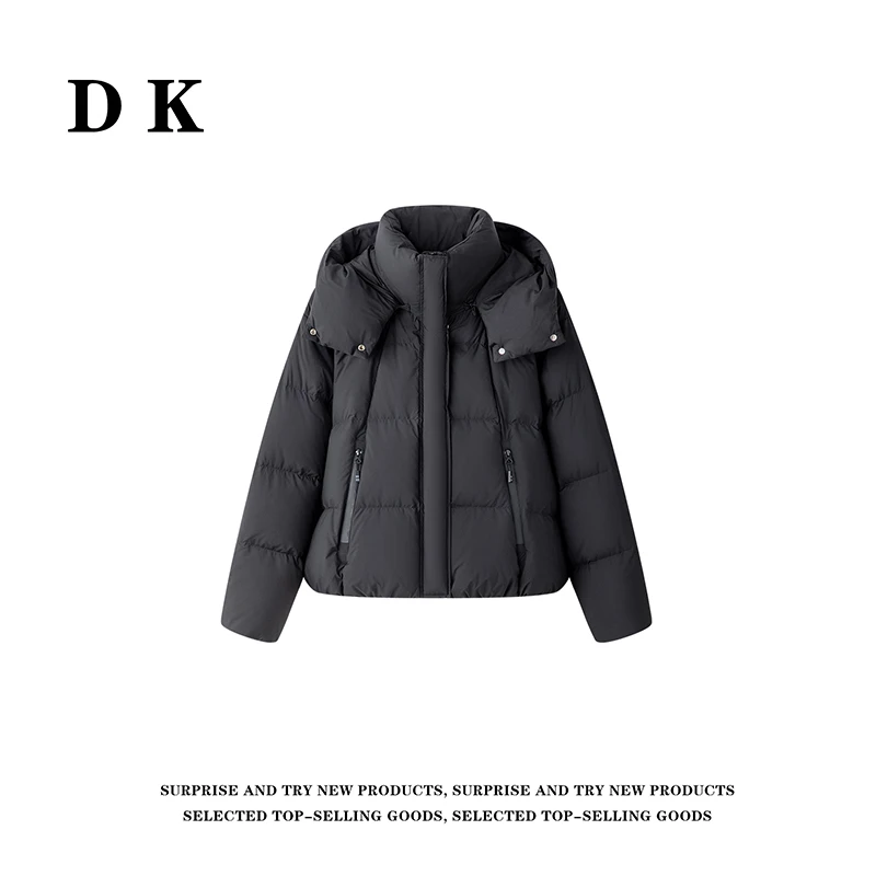 【姿姐】云感泡芙羽绒服时尚短款连帽百搭外套D400802411