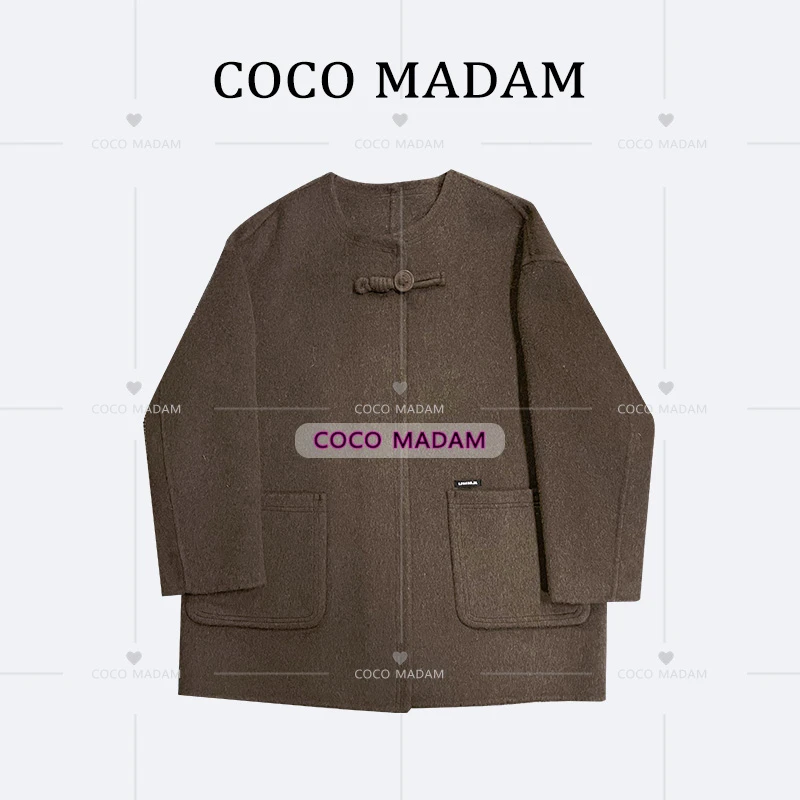 NIUNIU · Niu-070  双面羊毛中式盘扣一手长大衣外套