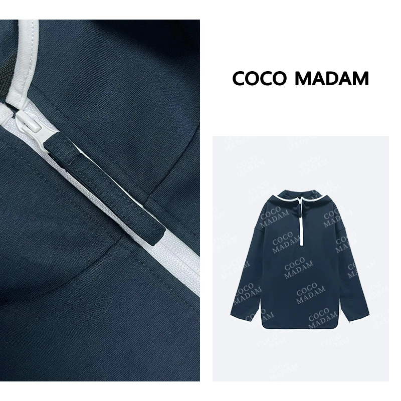 NIUNIU · Mao-572 早秋休闲时尚宽松拼色连帽长袖卫衣