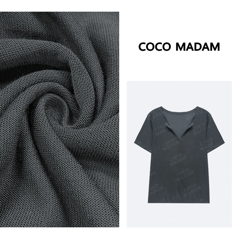 NIUNIU · Mao-227 V领短袖T恤女显瘦2024夏季新款百搭上衣