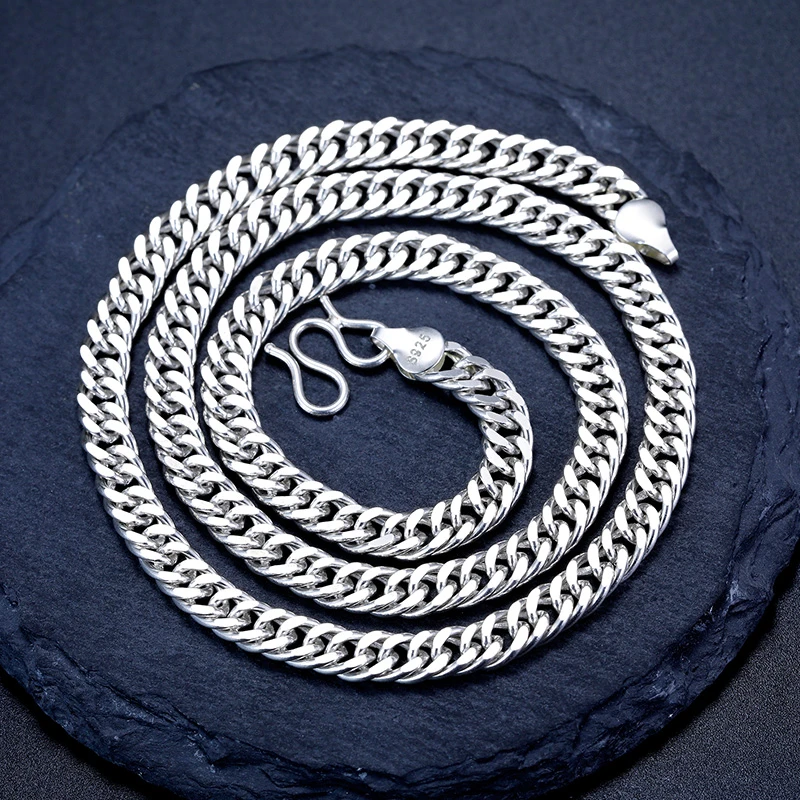 链子925银 项链男士古巴链男款坦克链潮流简约时尚百搭个性霸气
