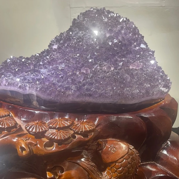 水晶桌面摆件，紫色