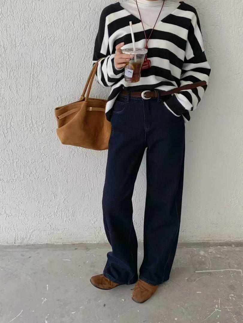 【新88005】零壹家 【法兰厚绒】 弹力弯刀直筒裤质感高级