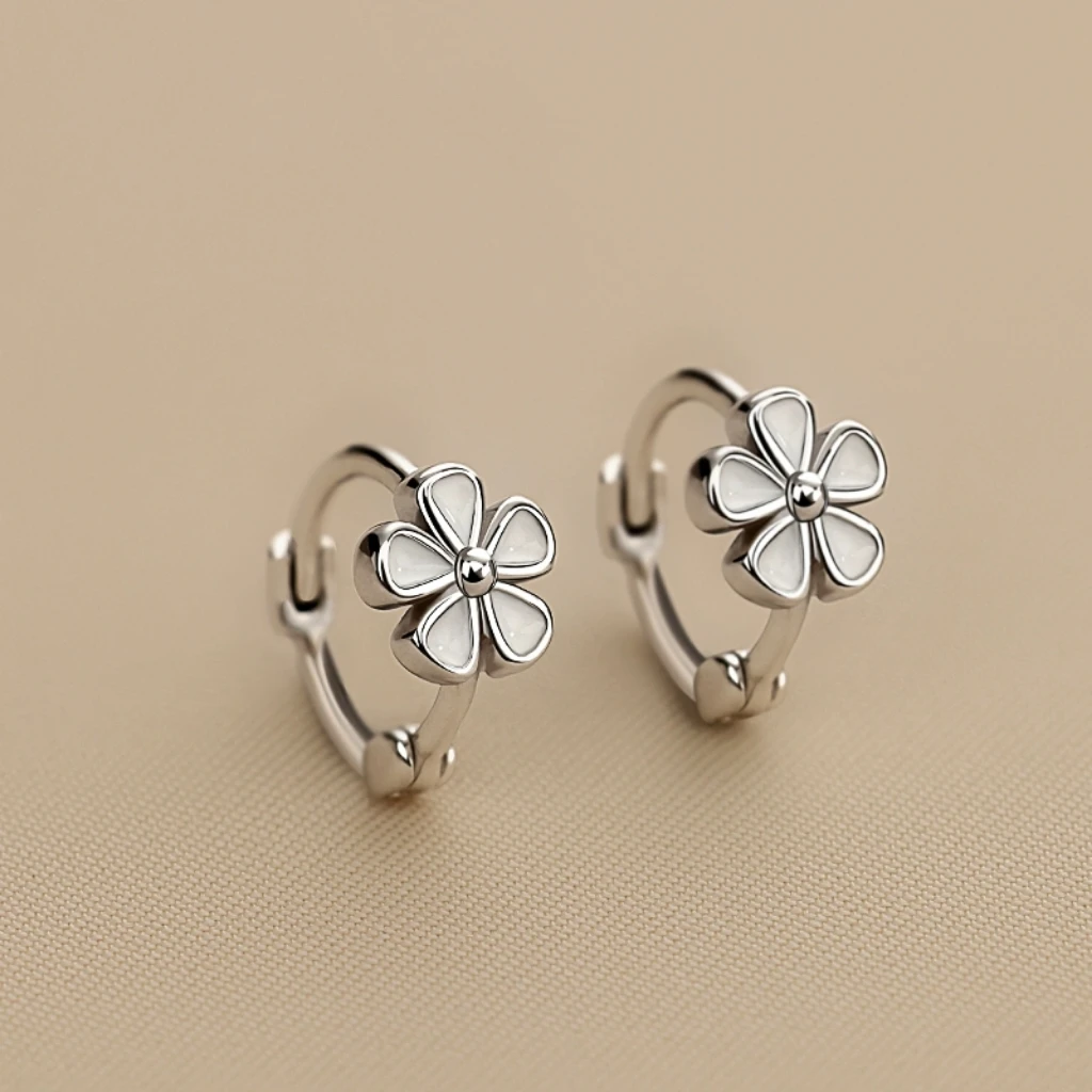 雏菊花朵耳环耳扣小众设计感2024年新款潮花瓣耳钉简约