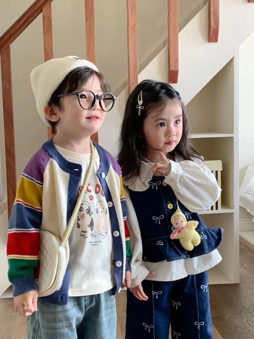 24341男童女童毛衣秋装新款休闲儿童洋气开衫