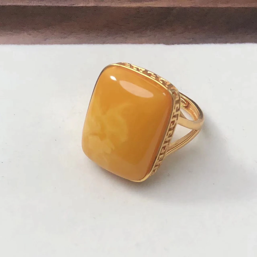 【亿轩臻选】ZBTV0910花蜡银镶方形蛋面戒指