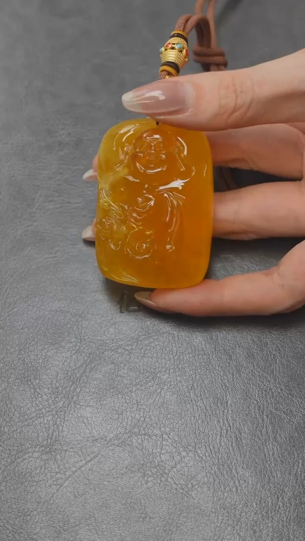 【闪购商品】琥珀颈饰未镶嵌王君老师作品-布袋佛