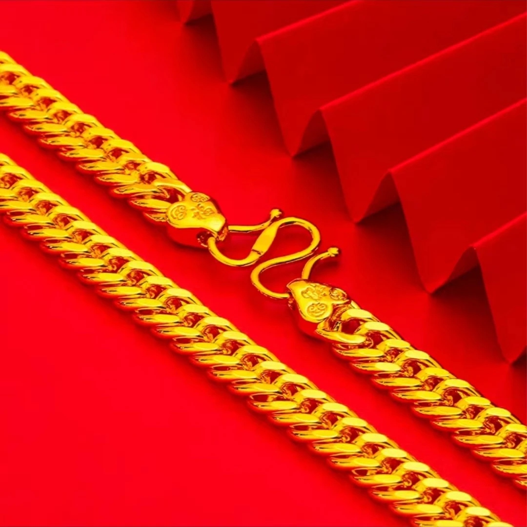 合金项链 2024新款老板项链 时尚 潮流 经典 金色 不掉色 百搭a