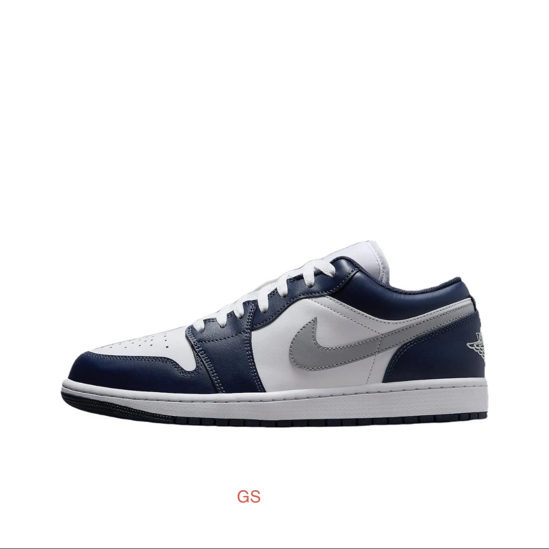 Nike耐克女鞋AIR JORDAN 1 LOW(GS)复古海军蓝休闲板鞋553560-141