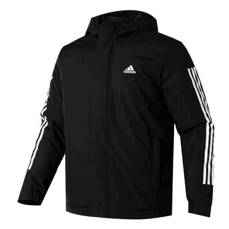阿迪达斯Adidas秋季男款户外运动训练休闲舒适连帽棉服外套IP2537