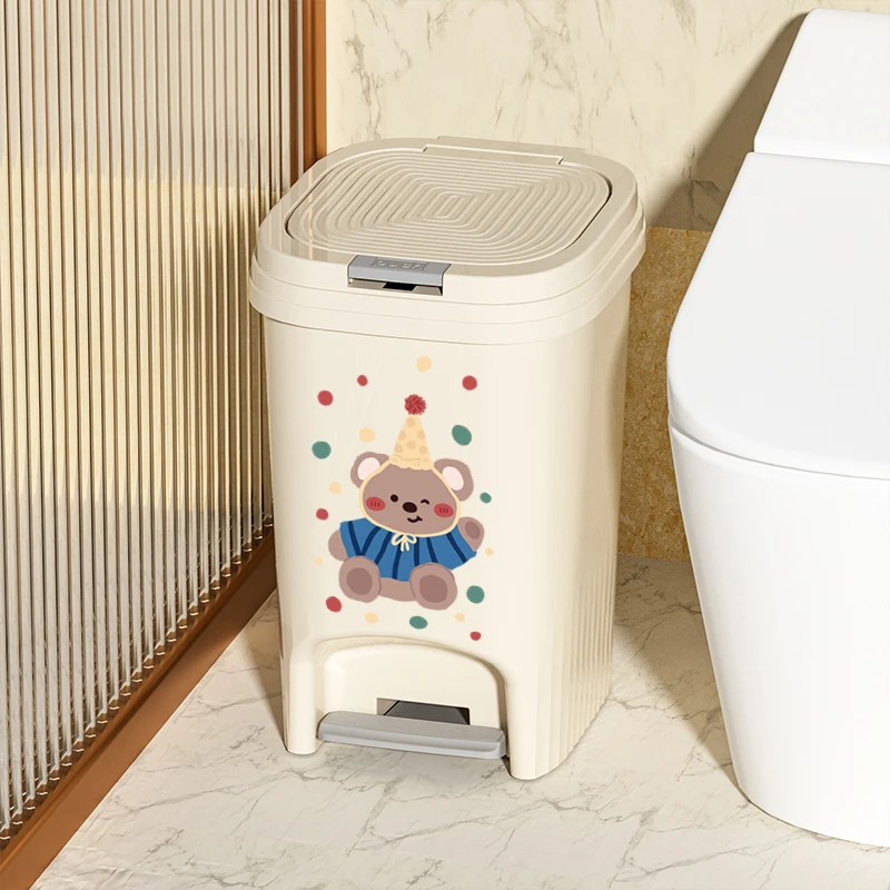 可爱垃圾桶家用2025新款客厅卧室厕所卫生间萌趣卡通厨房创意脚踩
