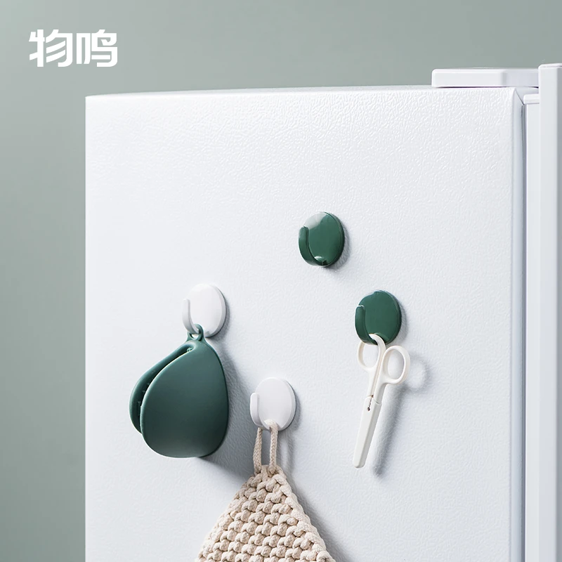 物鸣挂钩磁性无痕免打孔厨房家用吸铁石冰箱铁门创意粘钩2个装